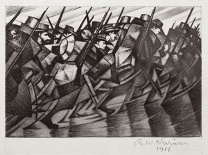 Troepen keren terug naar de loopgraven, 1916